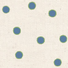 背景用壁紙　ナチュラルな綿生地　緑×青色ドット