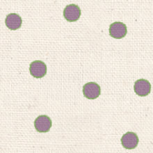 背景用壁紙　ナチュラルな綿生地　緑×紫色ドット