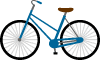 フリー素材/自転車のアイコン/水色