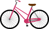 フリー素材/自転車のアイコン/ピンク