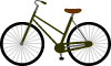 フリー素材/自転車のアイコン/カーキ色