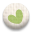 くるみボタンのアイコン　緑色のハート