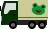 カエルマークのトラックのアイコン/緑