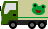 カエルマークのトラックのアイコン/黄緑